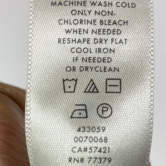 Ann Taylor Hazy Blue Tossed Leaf Wrap Dress, size 4, 95% Polyester, 5% Spandex - Picture 15 of 15